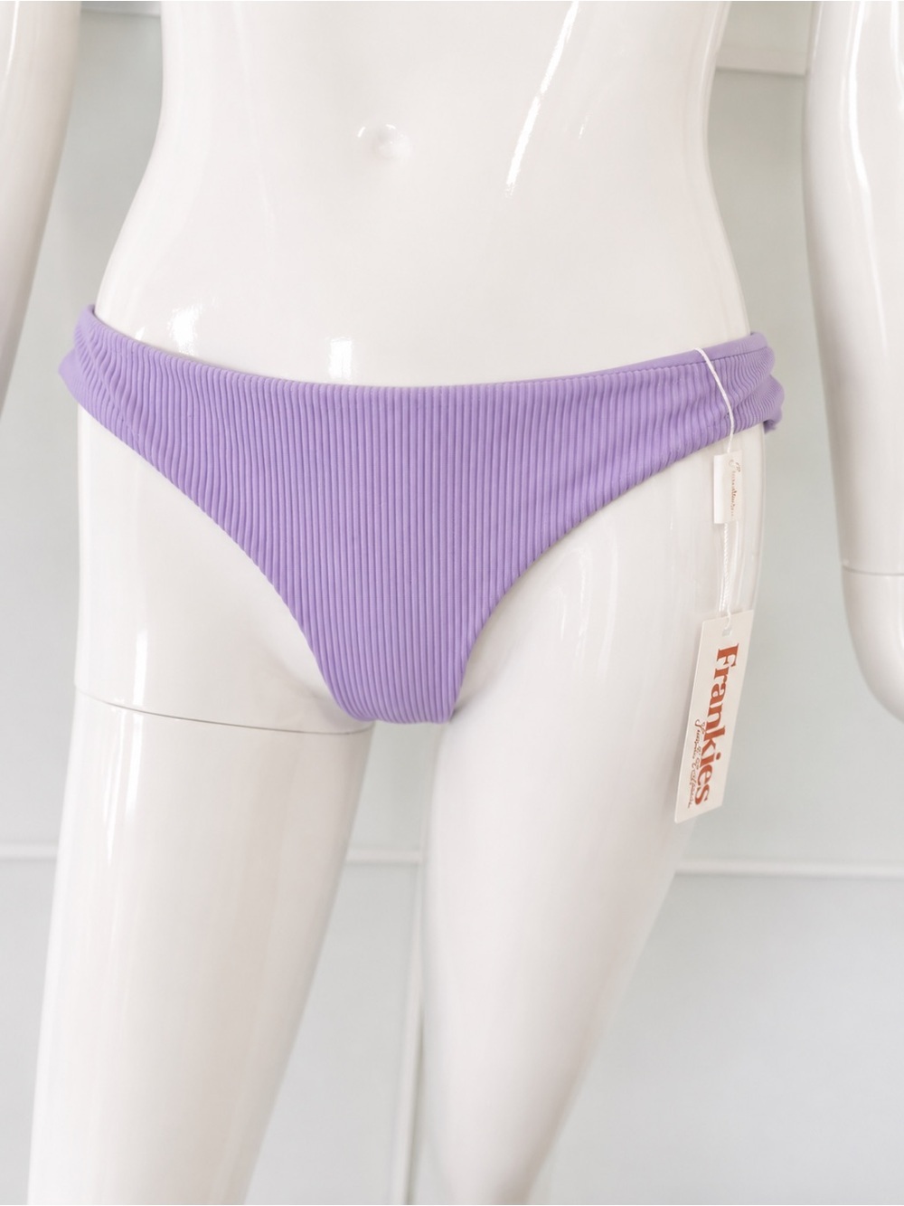 💦 FRANKIES BIKINIS NWT Lavender Ribbed Bikini Bottom Purple Haze Sz XLarge